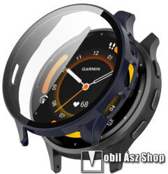 Okosóra műanyag védő tok / keret - SÖTÉTKÉK - 9H edzett üveg előlap védő is! - Garmin Venu 3S 41mm