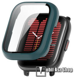  Xiaomi Amazfit Active, Okosóra műanyag védőtok, 9H üvegfólia, Zöld