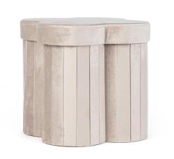 Bizzotto Taburet catifea bej Jocelyn 40x40x40 cm (0730182)