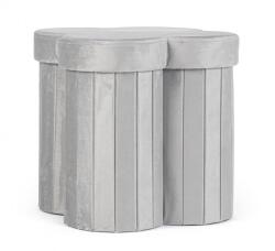 Bizzotto Taburet catifea gri Jocelyn 40x40x40 cm (0730179)