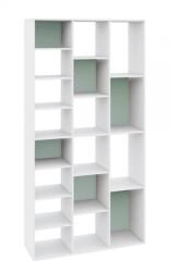 Bizzotto Biblioteca mdf alb verde Arctic 92x30x178 cm (0734221) Raft
