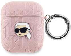 Karl Lagerfeld PU Embossed Karl Head Pouzdro pro AirPods 1/2 Pink