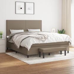 vidaXL Pat box spring cu saltea, gri taupe, 160x200 cm material textil (3136449)