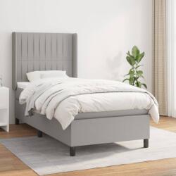 vidaXL Pat continental cu saltea, gri deschis, 80x200 cm, textil (3131545)