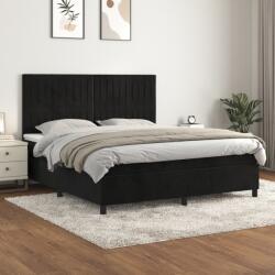 vidaXL Pat box spring cu saltea, negru, 180x200 cm, catifea (3143159)