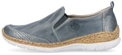 RIEKER Pantofi dama, Rieker, N4274-12-Albastru, casual, piele naturala, cu talpa joasa, albastru (Marime: 40)
