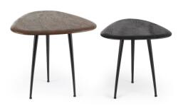 Bizzotto Set 2 masute otel lemn mango negru maro Mayo 50x50x50 cm, 40x40x40 cm (0747071)