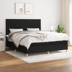 vidaXL Pat box spring cu saltea, negru, 180x200 cm, catifea (3142515)