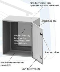  DKC CE lemezszekrény IP66 400x400x200mm DKC-R5CE0442