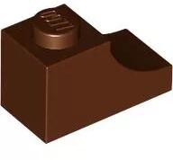 LEGO® 78666c88 - LEGO vörösesbarna inverz fél-boltív 1 x 2 méretű, íves (78666c88)