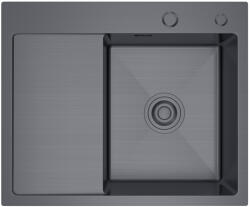 Erga HD, 1 kamrás acél mosogató 580x480x210 mm, jobb, grafit, ERG-MLS-HD5848RB (ERG-MLS-HD5848RB)