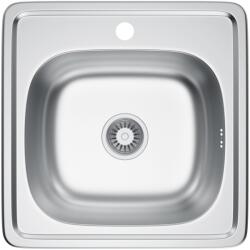 Erga HD, 1 kamrás acél mosogató 485x485x160 mm, vászon dekor, ERG-MLS-HD4848D (ERG-MLS-HD4848D)