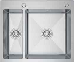 Erga HD, 1, 5 kamrás acél mosogató 610x510x210 mm mosószer adagolóval, acél, ERG-MLS-HD6151 (ERG-MLS-HD6151)