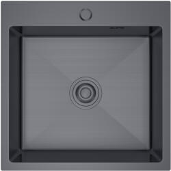 Erga HD, 1 kamrás acél mosogató 500x500x210 mm, grafit, ERG-MLS-HD5050B (ERG-MLS-HD5050B)