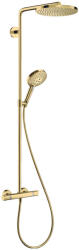Hansgrohe Raindance Select S, Showerpipe 240 1jet PowderRain termosztáttal, csiszolt arany megjelenés, HAN-27633990 (HAN-27633990)