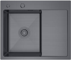 Erga HD, 1 kamrás acél mosogató 580x480x210 mm, bal, grafit, ERG-MLS-HD5848LB (ERG-MLS-HD5848LB)