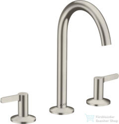 Hansgrohe AXOR ONE 170 3 üléses mosdó csaptelep, klik-klak leeresztővel, rozsdamentes acél hatású 48050800 (48050800)