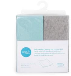 Ceba Pelenkázó alátét huzat 50x70-80 cm 2 db Light Grey Melange+Turquoise