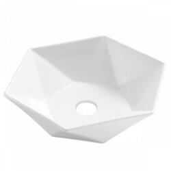 INVENA Naksos hatszögletű kerámia mosdótál 465x535 mm, csapfurat nélkül, fényes fehér CE-55-001-C (CE-55-001-C) - szaniteronline