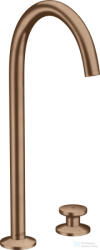 Hansgrohe AXOR ONE 260 Select 2 üléses magasított mosdócsaptelep klik-klak leeresztővel, szálcsiszolt vörös arany hatású 48060310 (48060310)