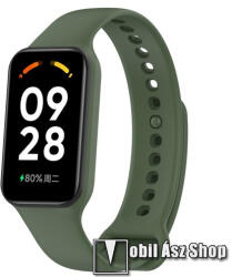 Okosóra szíj - szilikon - 268mm hosszú - SÖTÉTZÖLD - Xiaomi Redmi Band 2 / Smart Band 2 / Smart Band 8 Active