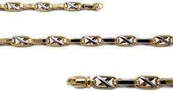 Ékszershop Bicolor barakka jellegű arany nyaklánc (LM-9) - ekszershop - 1 405 050 Ft