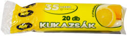  Szemeteszsák 35 liter 50 x 60 cm 20 db/tekercs 15 mikron sárga - haztartasibolt