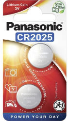 Panasonic CR2025 3V lítium gombelem 2db/csomag (CR2025-2B-PAN) - haztartasibolt