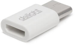 Delight 55448C MicroUSB USB Type-C fehér adapter (55448C)