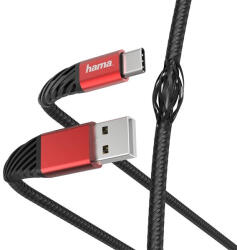 Hama 201540 FIC E3 EXTREME 1, 5m Type-C fekete/piros adat- és töltőkábel (00201540) - haztartasibolt