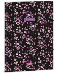 Ars Una Pearl Blossom Black virágos gumis mappa - A4 (50213771)
