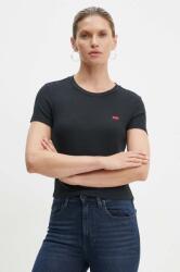 Levi's t-shirt női, félgarbó nyakú, fekete, A7419 - fekete M