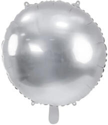 PartyDeco S. r. o Gömb alakú ezüst fólia lufi, 19"/45cm