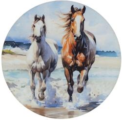 Nyomtatott fa tábla koszorú közép - Lovak tengerparton 11, 8
