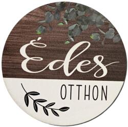  Nyomtatott fa tábla koszorú közép - Édes otthon eukaliptusz 14, 8