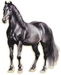  Nyomtatott dekorkarton - Ló 12cm - fekete - kosarbolt