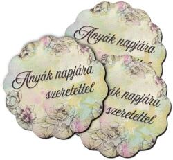  Nyomtatott fa tábla - Virágos tábla - Anyák napjára 3db/csom