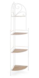 Bizzotto Raft 4 polite otel alb mdf natur Guenda 48x35x165.5 cm (0741585) Raft