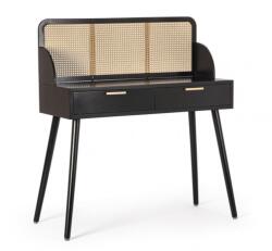 Bizzotto Consola 2 sertare mdf negru ratan natur Josine 100x40x78 cm (0748611)