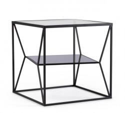 Bizzotto Masuta otel negru sticla Hydra 45x45x45 cm (0747208)