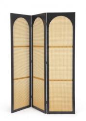 Bizzotto Paravan lemn negru ratan natur Josine 150x2x180 cm (0748613)