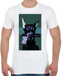 printfashion Dobermann green - Férfi póló - Fehér (16217306)