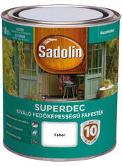 Sadolin Superdec vizesbázisú fafesték selyemfényű fehér 0, 75 l (5087489)