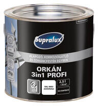 Supralux Orkán 3in1 Profi zománcfesték fémre, selyemfényű RAL 9003 fehér 2, 5 l (5615634)