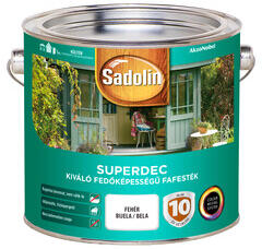 Sadolin Superdec vizesbázisú fafesték selyemfényű fehér 2, 5 l (5083187)