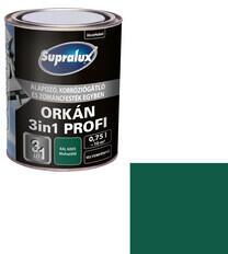 Supralux Orkán 3in1 Profi zománcfesték fémre, selyemfényű RAL 6005 mohazöld 0, 75 l (5615660)