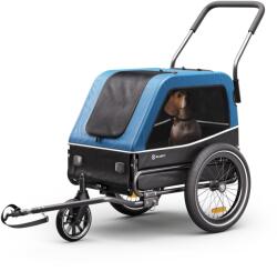 KLARFIT Goldie S Hybrid, kerékpár utánfutó kutyáknak, kis/közepes méretű kutyáknak, poliészter háló (CST1-KF-GDIH-B) (CST1-KF-GDIH-B)