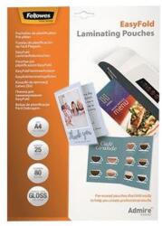 Fellowes Lamináló fólia, A4, 80 mikron, fényes, 25 db/doboz, Admire Easyfold Fellowes® (5601901) - web24