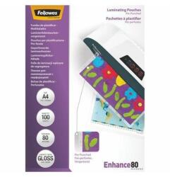 Fellowes Lamináló fólia, A4, 80 mikron, lefűzhető, fényes, 100 db/csom Fellowes (5452502) - web24