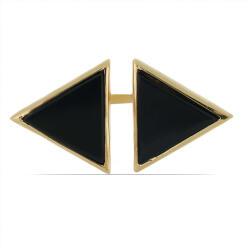 Suwari - Fekete Onyx Aranyozott Ezüst Gyűrű - 14x29mm (46806595666267)
